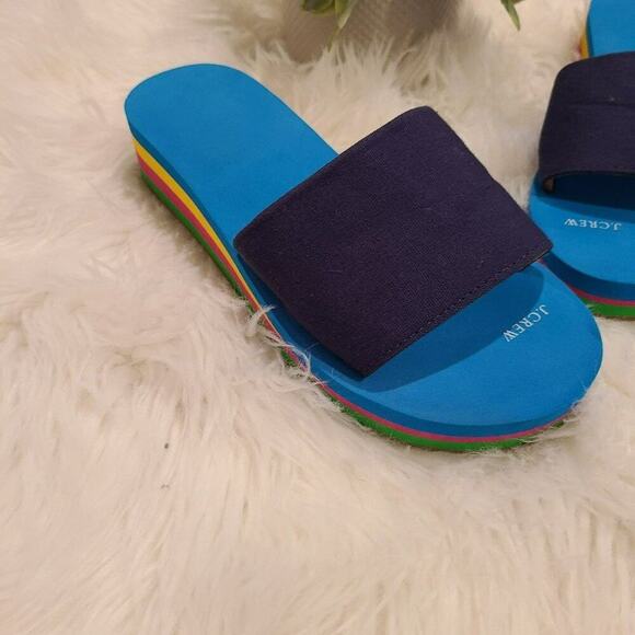 J. Crew Platform EVA Blue Stripe Slides Size 6 - Picture 6 of 12